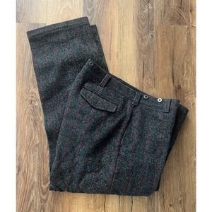 Vintage USA made WOOLRICH thick wool Malone pants 38x29 windowpane Hunting AS-IS